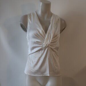 NWT Womens Generation Love White Rubina Sleeveless Satin Blouse Tank Top S